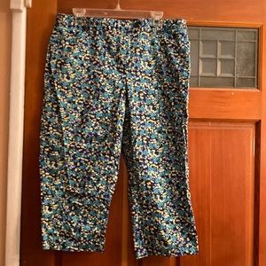 Laura Scott Floral Capri Pants Size 14